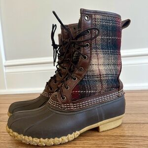 L.L. Bean Brown Plaid Winter Boots